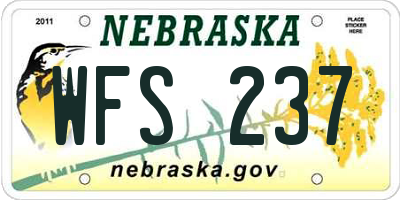 NE license plate WFS237