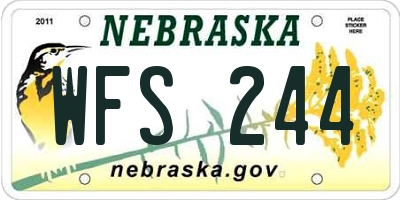 NE license plate WFS244