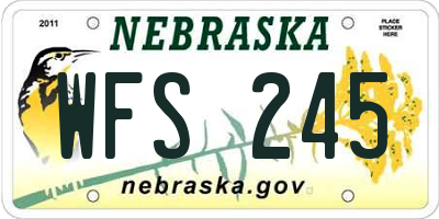 NE license plate WFS245
