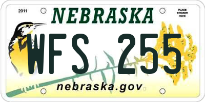 NE license plate WFS255