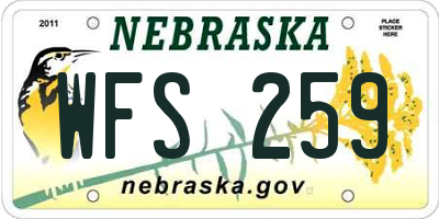 NE license plate WFS259