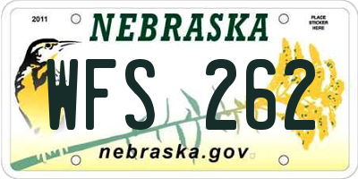 NE license plate WFS262