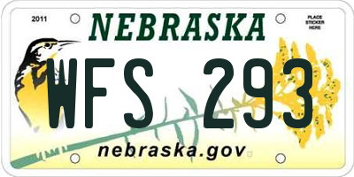 NE license plate WFS293