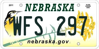 NE license plate WFS297