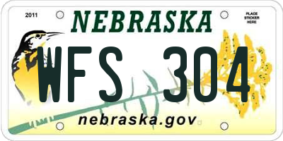 NE license plate WFS304