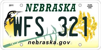 NE license plate WFS321
