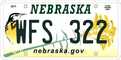 NE license plate WFS322