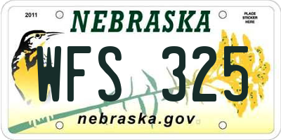NE license plate WFS325