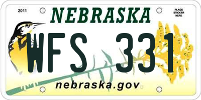 NE license plate WFS331