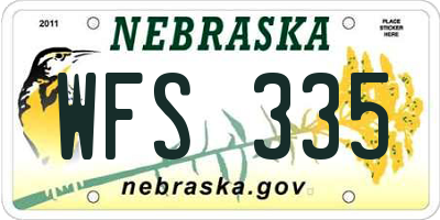 NE license plate WFS335