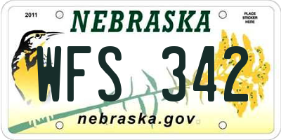 NE license plate WFS342