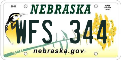 NE license plate WFS344