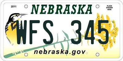 NE license plate WFS345