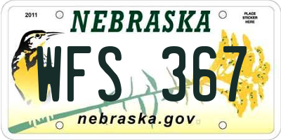 NE license plate WFS367