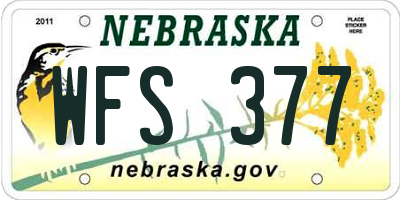 NE license plate WFS377
