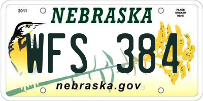 NE license plate WFS384