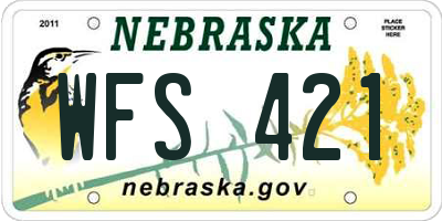 NE license plate WFS421