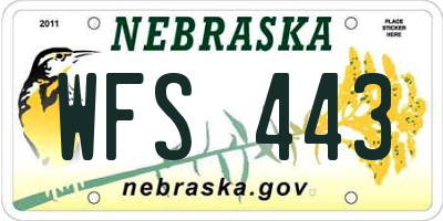 NE license plate WFS443