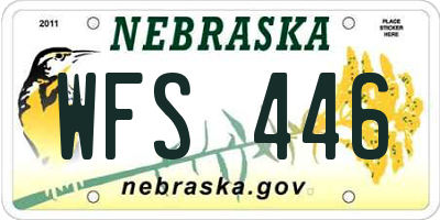 NE license plate WFS446