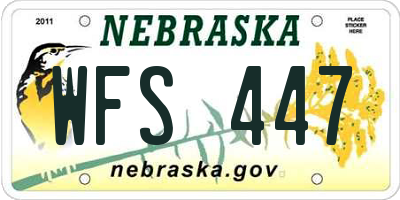 NE license plate WFS447