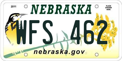 NE license plate WFS462