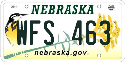 NE license plate WFS463