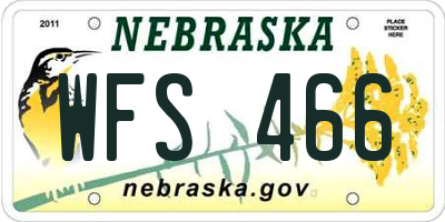NE license plate WFS466