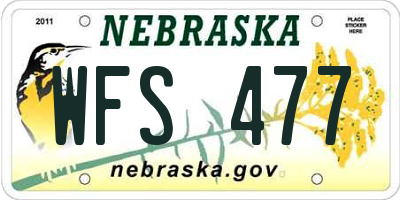 NE license plate WFS477
