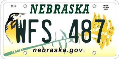 NE license plate WFS487