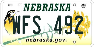 NE license plate WFS492