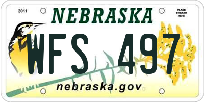 NE license plate WFS497