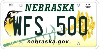 NE license plate WFS500