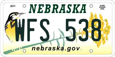 NE license plate WFS538