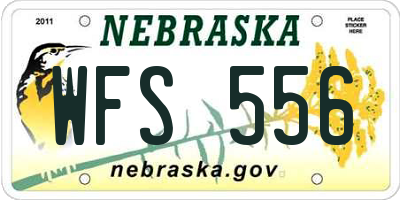 NE license plate WFS556