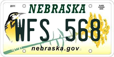 NE license plate WFS568