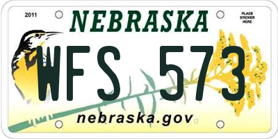 NE license plate WFS573