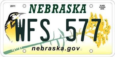 NE license plate WFS577