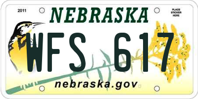 NE license plate WFS617