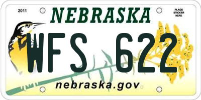 NE license plate WFS622