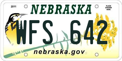 NE license plate WFS642