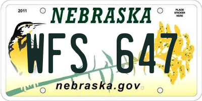 NE license plate WFS647