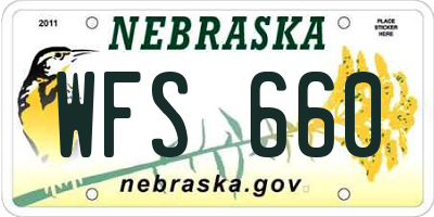 NE license plate WFS660