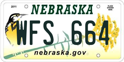 NE license plate WFS664