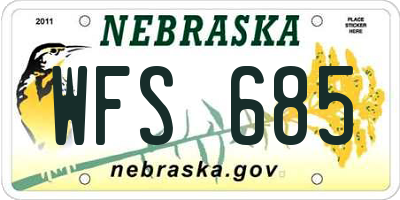 NE license plate WFS685