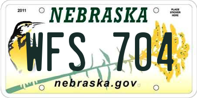 NE license plate WFS704