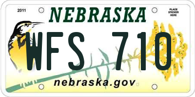 NE license plate WFS710