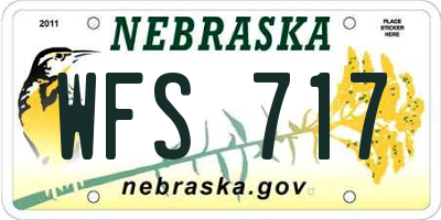 NE license plate WFS717