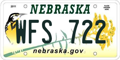 NE license plate WFS722