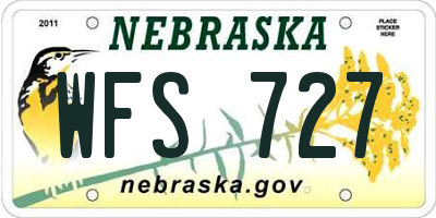 NE license plate WFS727