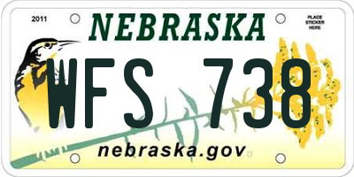 NE license plate WFS738